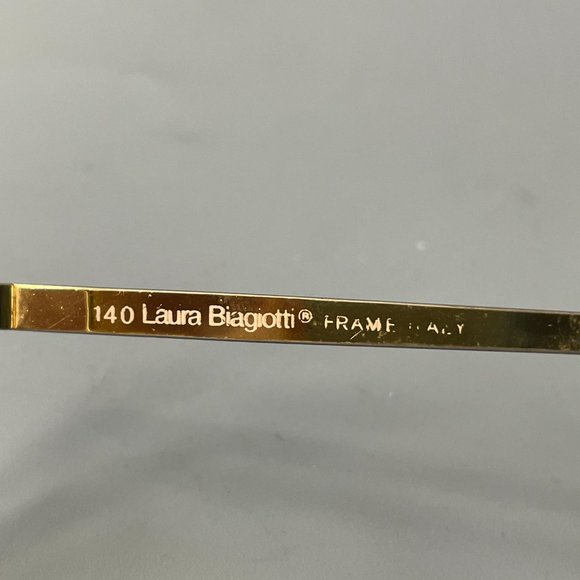 Laura Biagiotti Vintage 80s V90 Handmade Gold Woman Eyeglasses/Sunglasses Frame - Picture 7 of 9